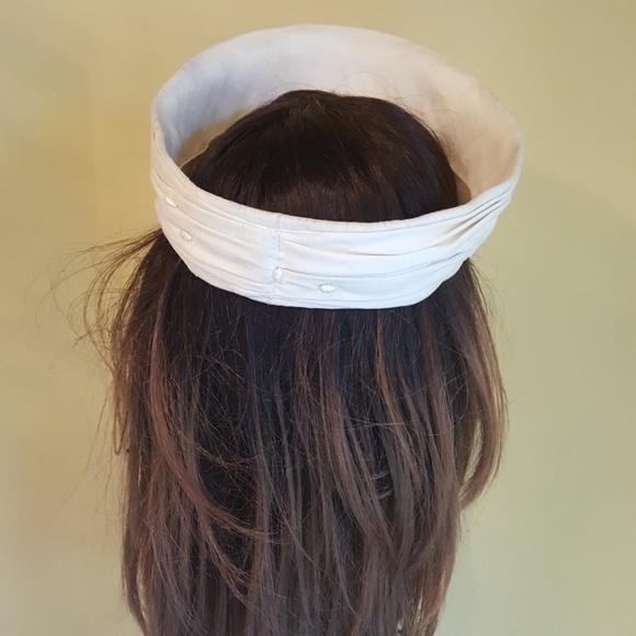 JEAN BARTHET‎ PARIS CREME WITH SEED PEARLS UNIQUE VTG HAT PIECE - Picture 5 of 7